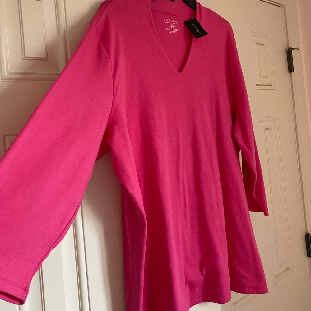 NWT Lane Bryant Bright Pink Top